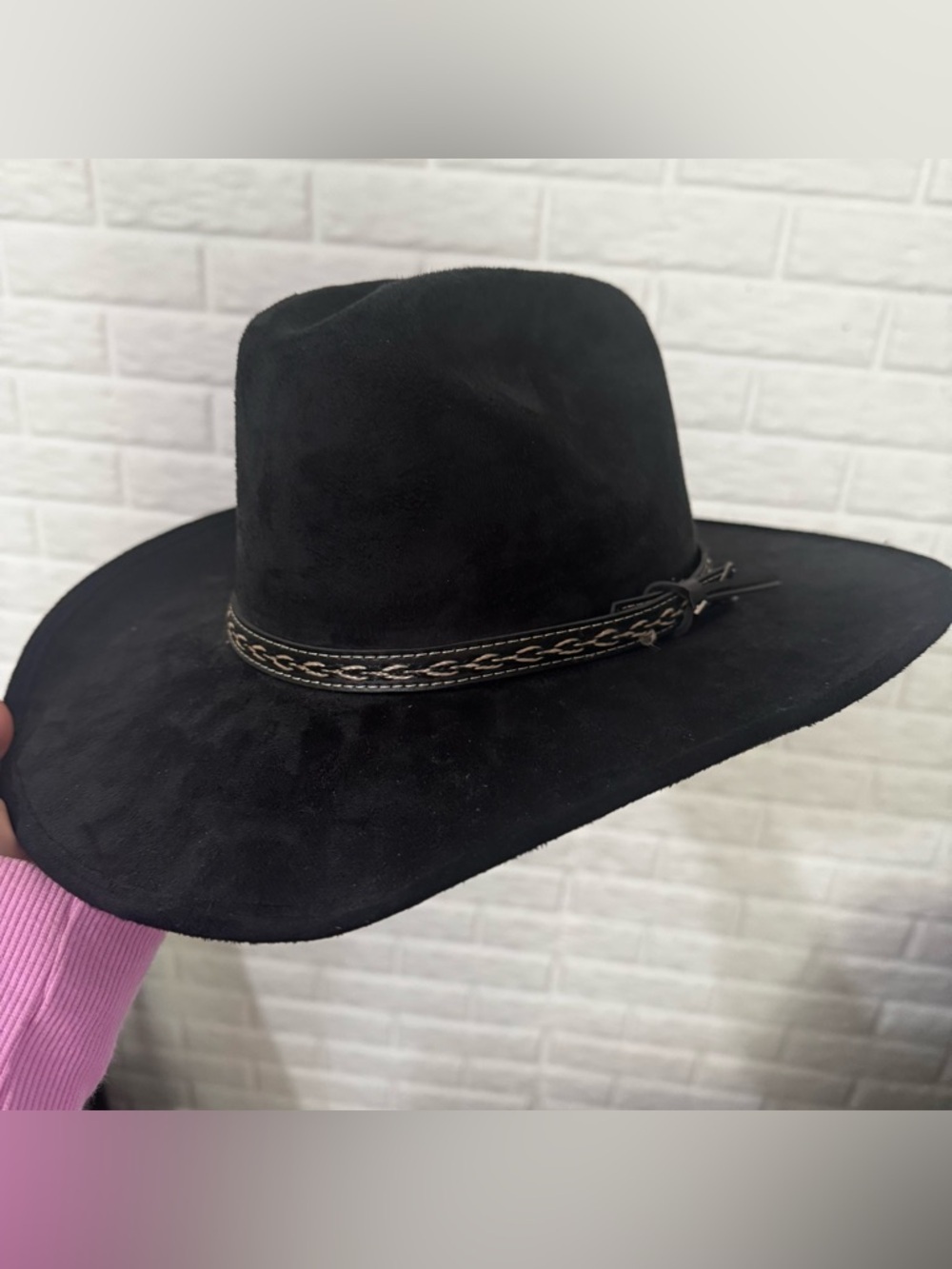 Vintage Lone Star Black Felt Cowboy Western Hat Size Medium Rodeo